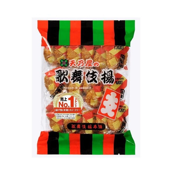 4 packs x Kabuki Age Fried rice crackers Sweet Soy Sauce Flavor 17 pieces