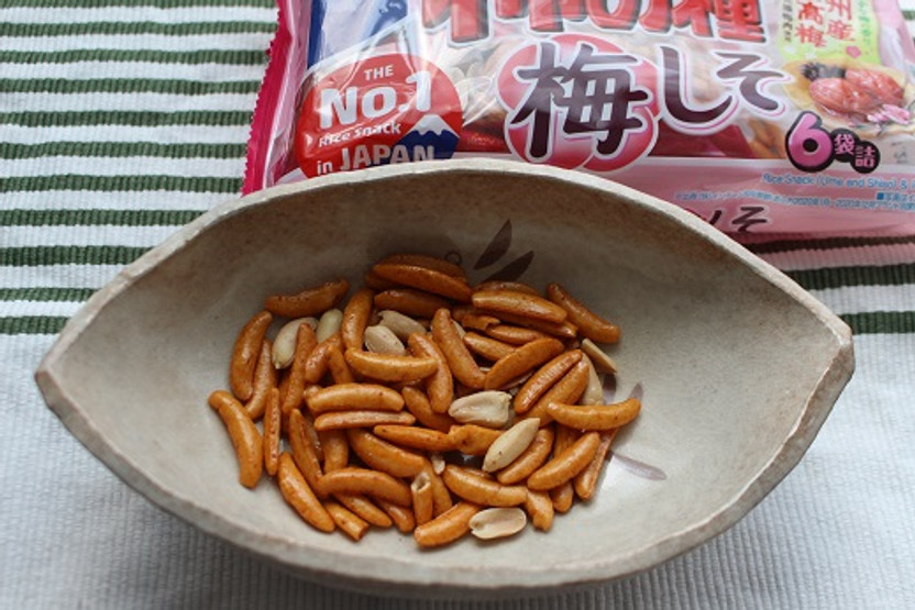 Kaki no Tane Ume Japanese Plum flavor rice crackers with Peanuts