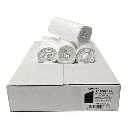 Liner - 26"x39" 29 Gal. 8 mic, Natural 500/CS