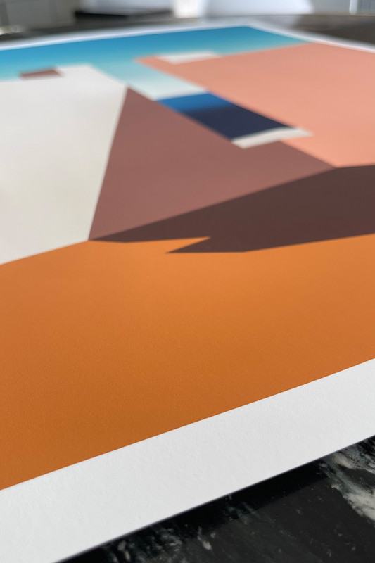 Mid-Century Modern Hard Edge Muralla Roja Print by Glenna Morgio - Solitude Is Bliss