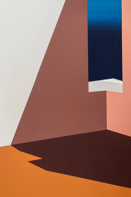 Mid-Century Modern Hard Edge Muralla Roja Print by Glenna Morgio - Solitude Is Bliss