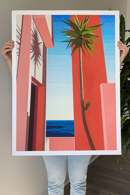 Mid-Century Modern Hard Edge Muralla Roja Print by Glenna Morgio - Invincible Summer