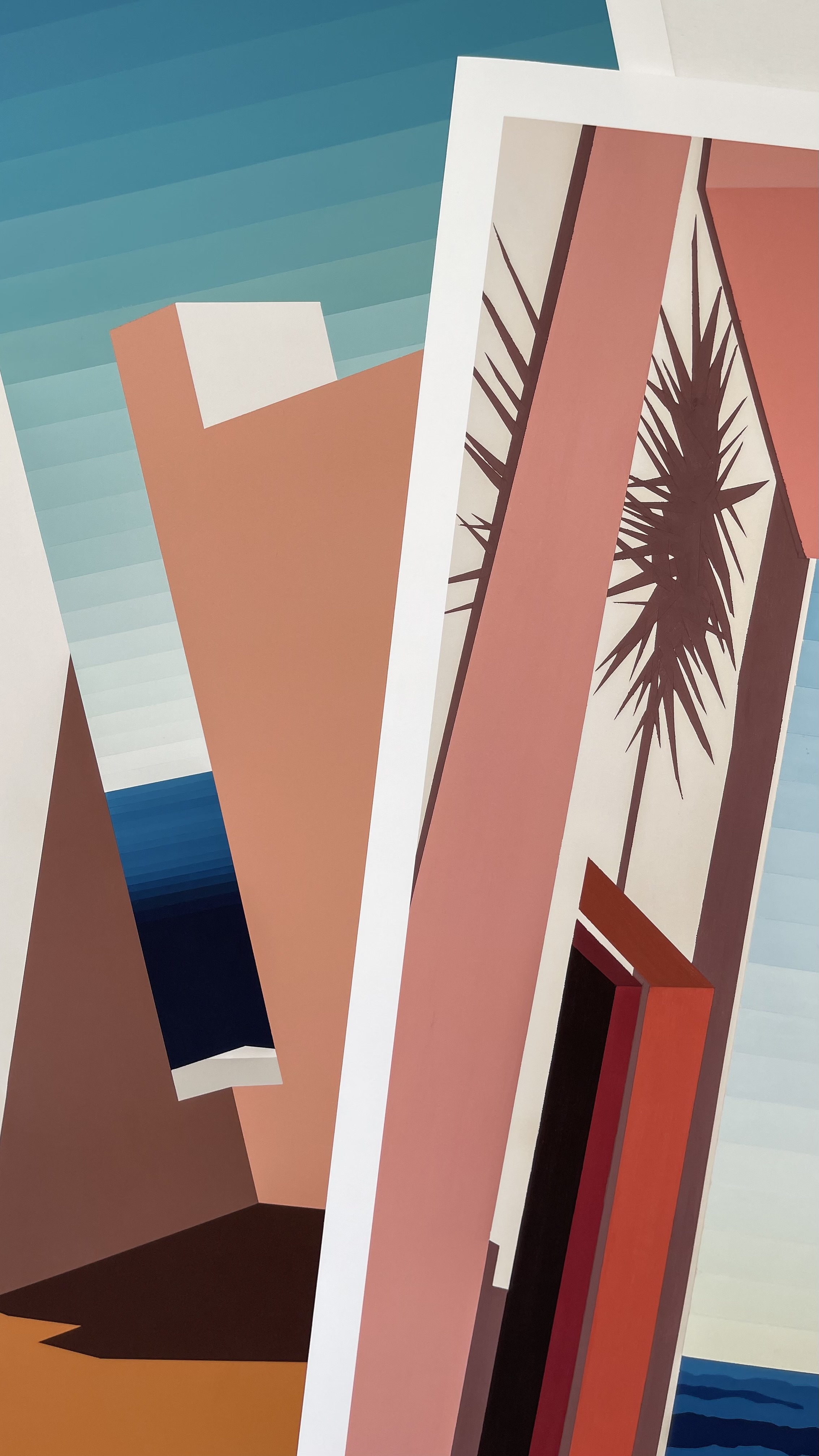 Mid-century modern hard edge landscape art prints