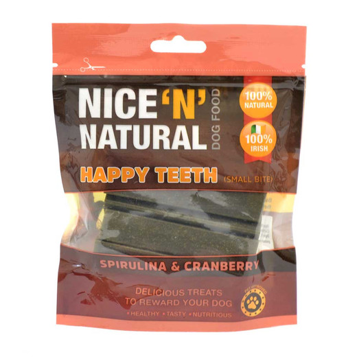 Nice N Natural Happy Teeth Spirulina & Cranberry Dental Chews Dog Treats