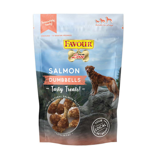 Favour Dumbells Salmon Tasty Dog Treats - 100g