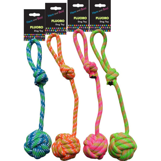 Hemmo Knot Rope with Long Handle Dog Toy