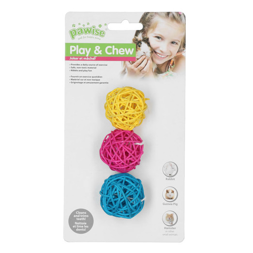Pawise Nibblers Willow Chew Balls Gnawing Toy