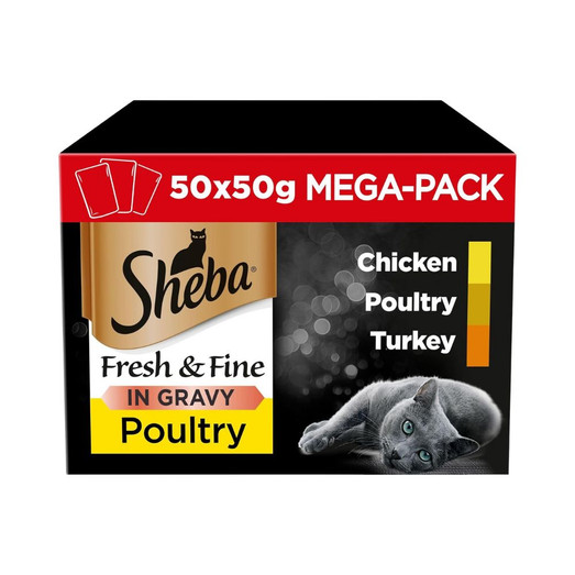 Sheba Pouch Fresh and Fine Poultry Cat Food 50 x 50G