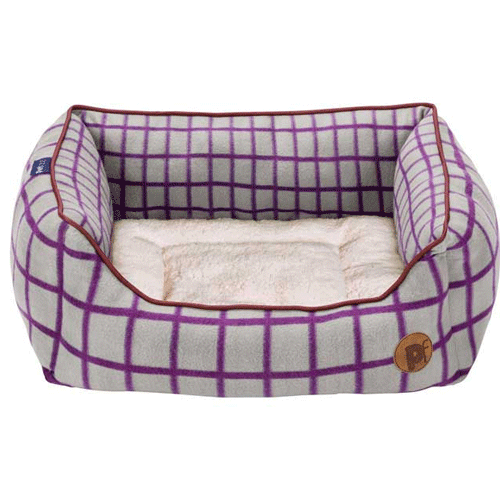 Petface Check Square Grey Windowpane Dog Bed