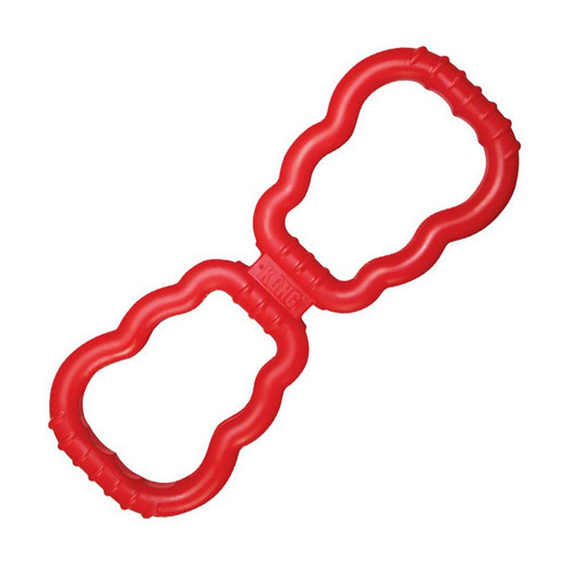 Kong Tug Natural Rubber Dog Toy with Comfortable Grips - Red