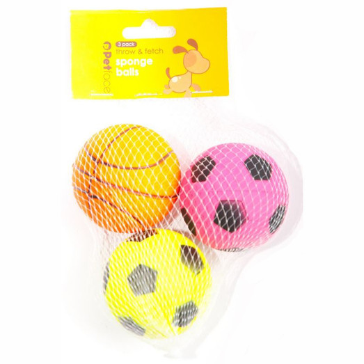 Petface Sponge Balls Dog Toy - 3 Pack