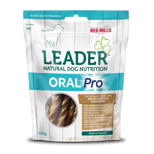 Red Mills Leader Oral Pro Brown Rice & Cranberry Dental Sticks Dog Treats