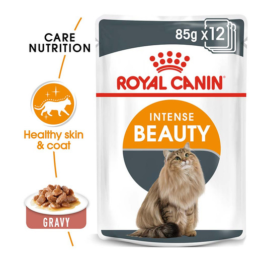Royal Canin Intense Beauty Care Gravy Wet Adult Cat Food Pouch