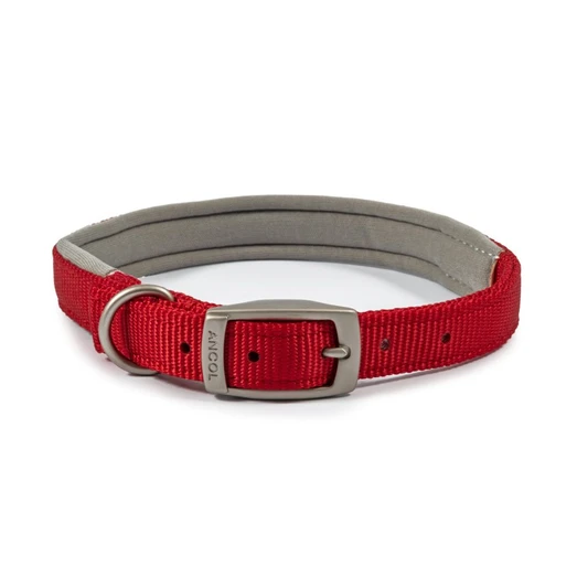 Ancol Viva Air Cushion Padded Nylon Buckle Dog Collar - Red