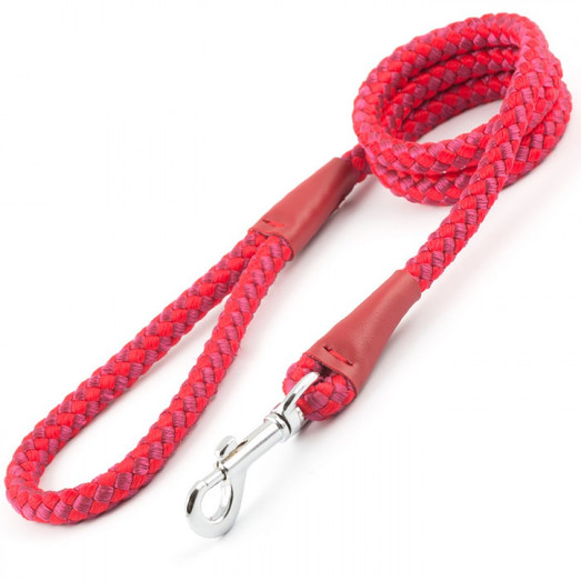 Ancol Viva Rope Clip Dog Lead - Red