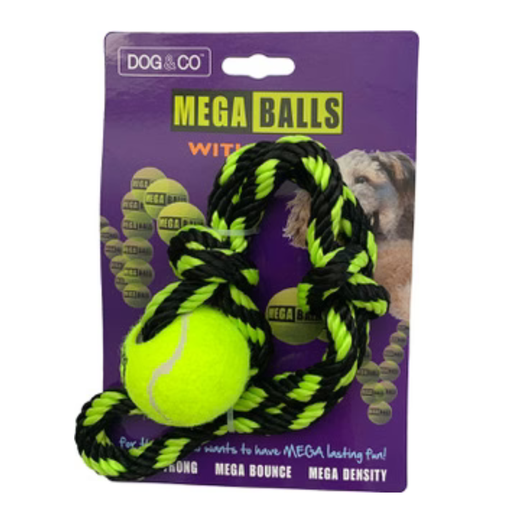 Hemmo 1.8" Tennis Ball On Rope Dog Toy