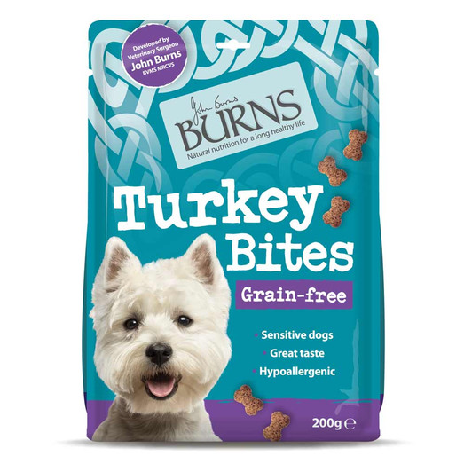 Burns Turkey Bites Grain Free Dog Treats Pouch - 200g