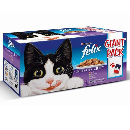Felix Giant Pack Mixed Selection Wet Cat Food Pouch