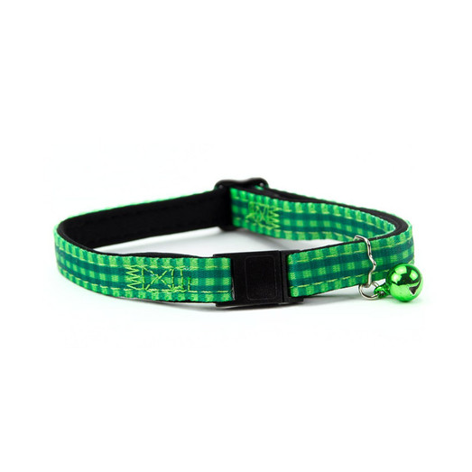 Great & Small Green Check Cat Collar