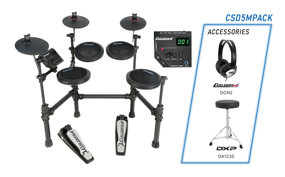 Drum Kit - Electronic - 5 Piece - Carlsbro - Throne - Headphones