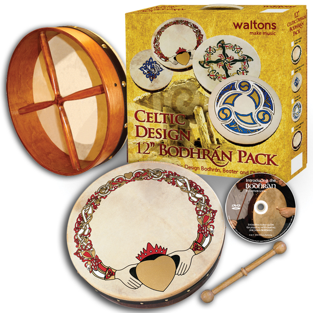 Bodhran - 18" - Claddagh Print