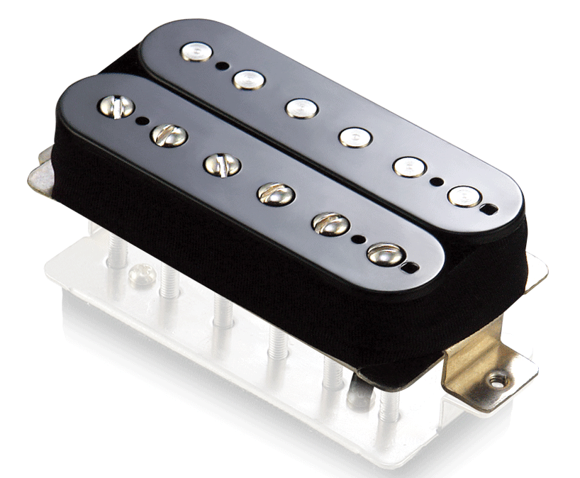 Alnico V rough cast magnets. 6 adjustable and 6 fixed pole pieces. 10.0mm spacing. DC Resistance: 8.35K ohms. Output: 260mv. Black.