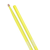 Drum Sticks - 7A - Fluorescent yellow - Wood tip