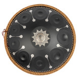Handpan - 10 note - Black and Silver mandala artwork