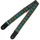 Xtr - 2 Inch Deluxe Woven Jacquard Guitar Strap Gold/Blue