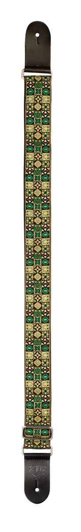 Xtr Woven Poly Cotton Strap Guitar - Green Pattern