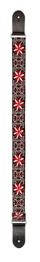 Xtr Woven Poly Cotton Guitar Strap - Black & White Floral