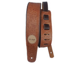 Guitar Strap - Floral Leather Whiskey - Basso