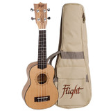 Flight Dus320 Soprano Uke Spruce/Zeb W/Bag