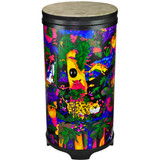12” Tubano with Fliptop® drum head. 24.5” high with moulded feet. Lightweight Acousticon® shell. Fliptop® pre-tuned drum head. Covered in bright and colourful fabric - rainforest finish.