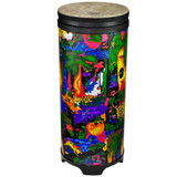 10” Tubano with Fliptop® drum head. 24.5” high with moulded feet. Lightweight Acousticon® shell. Fliptop® pre-tuned drum head. Covered in bright and colourful fabric - rainforest finish.