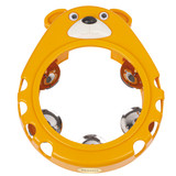 ABS rim. 5 pairs of nickel silver jingles in a single row. Orange.