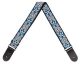 Guitar Strap - 2" - Woven  - Blue/White Floral