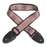 Guitar strap - Mandala Art Series - Black / Red