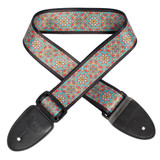 Guitar strap - Mandala Art series - blue / red