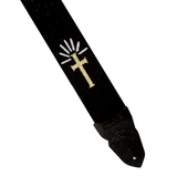 Lm 2 Inch Black Cotton Guitar Strap Cross