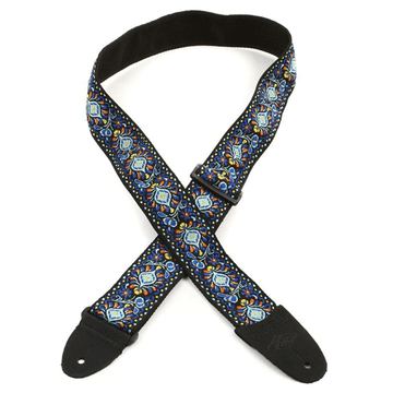 Lm - Retro 2 Inch Woven Jacquard Guitar Strap- Blue Tapestry
