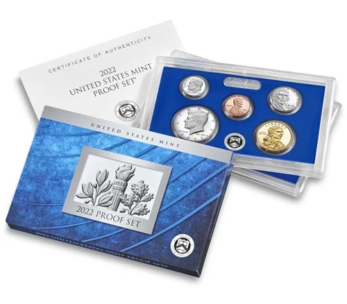 A U.S. Mint clad proof set in its two-lens packaging
