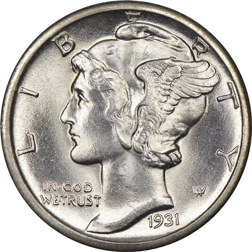 1931-S Mercury dime, a Depression-era semi-key date
