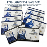 1994 - 2022 Clad Proof Sets