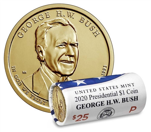 2020-P George Bush Presidential Dollar Roll