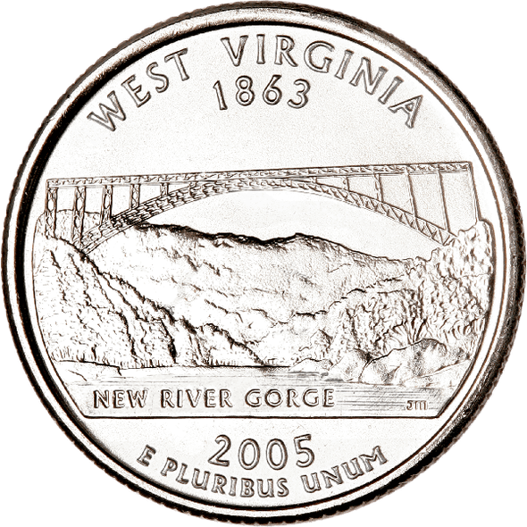 State Quarter Rolls West Virginia 2005-P