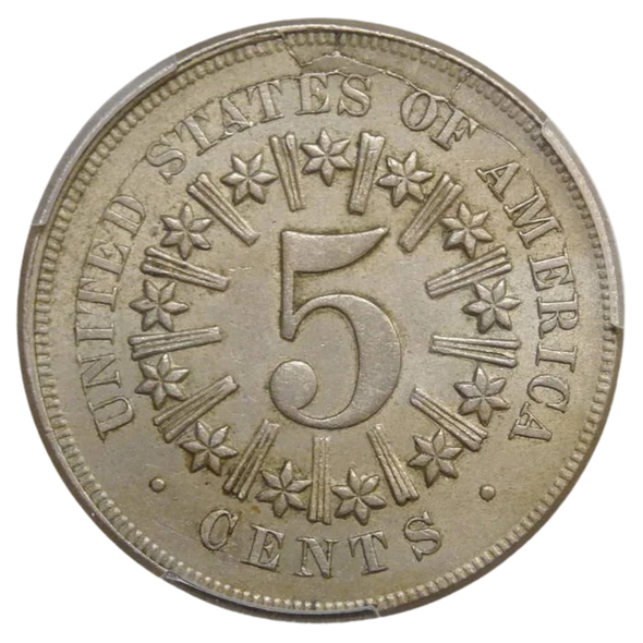 1867 Rays Shield Nickel