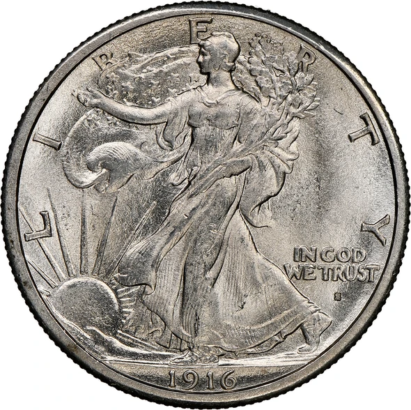 1916-S Walking Liberty Half Dollar