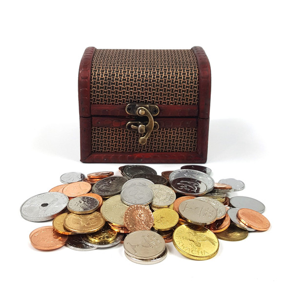 Treasure Box: One pound of mixed world coins PLUS one ancient Roman bronze