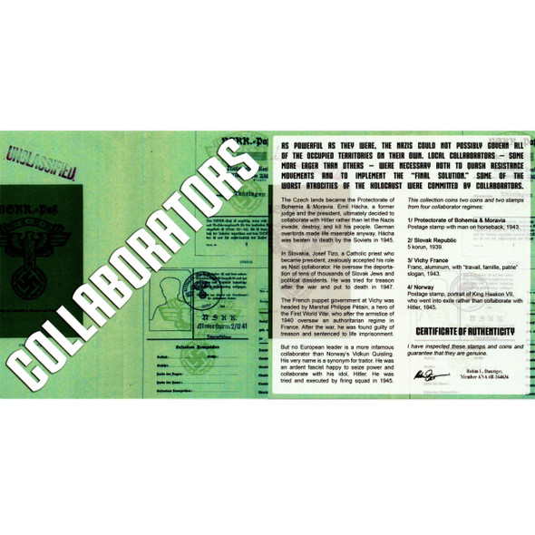Collaborators: A Four-Piece Box Set of Coins and Stamps from Regimes that Helped Hitler